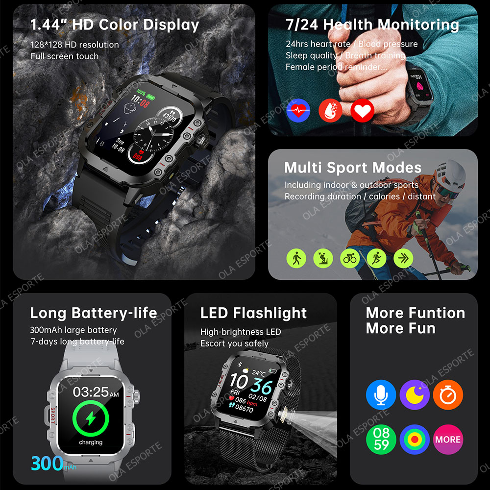 Novo Smartwatch Militar Robust - Smartwatch Watches For Women With Gps avaliação e preço