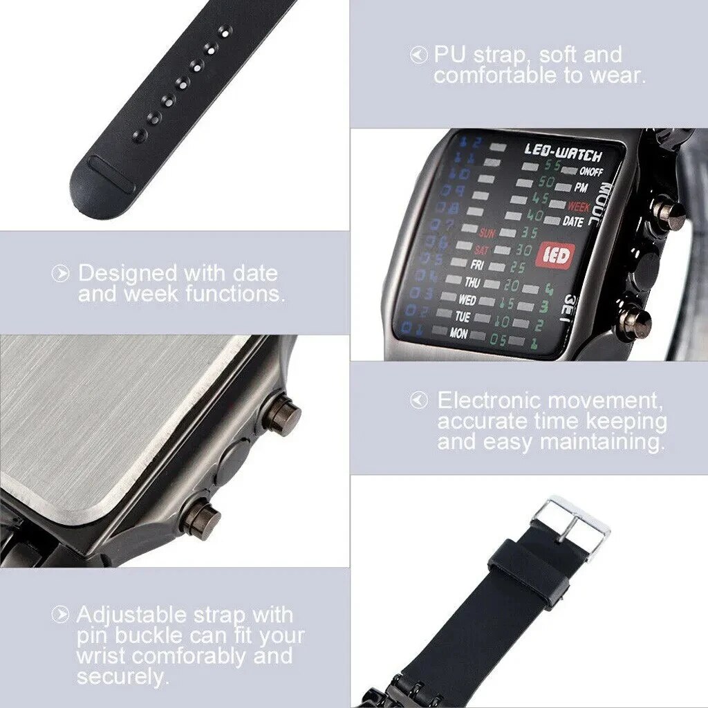 Relógio led binário criativo à - Timex Watches Smartwatch avaliação e preço