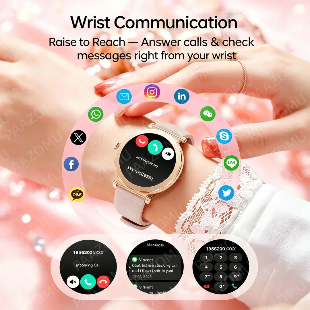 Smartwatch Feminino Rose Gold  - Watches Ladies Smartwatch avaliação e preço